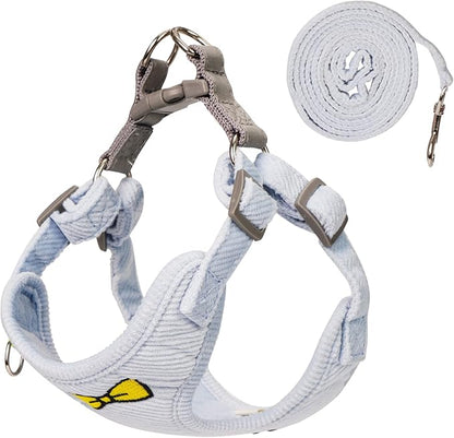 No Pull Dog Harness with Leash Pet Soft Vest Harness and Leash Set Dog Cat No Choke Escape Proof Harness Reflective Step in Harness for Small Medium Dogs Cats (Baby Blue, Large)