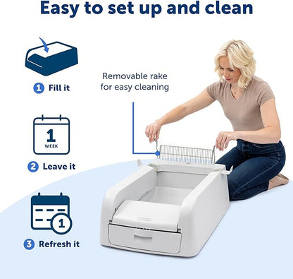 PetSafe ScoopFree Clumping Self-Cleaning Litter Box - Automatic Electric Litter Box with Integrated Health Counter - Mess-Free Waste Disposal - Odor-Free for Fresh Environment