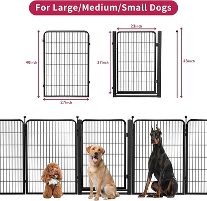 Dog Playpen Outdoor, 40 inch 36 Panels Dog Fence with Extra Wide Gate No-Tripped Pet Playpen Rustproof Dog Pen Indoor Puppy Playpen for Temporary Containment Portable Pet Fence for RV Camping