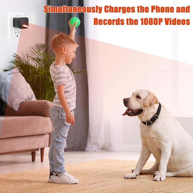 USB Charger Camera - WiFi Small Camera - Full HD 1080P Mini Wireless Nanny Cam Motion Detection with App Live Feed