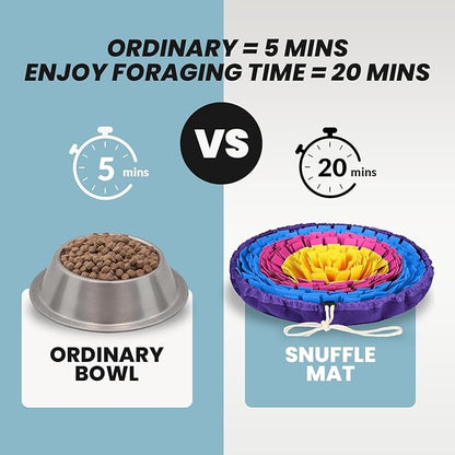 PET ARENA Snuffle Mat for Dogs - Adjustable Interactive Puzzle Toy for Large & Small Breed Slow Feeder for Mental Stimulation & Stress Relief Encourages Natural Foraging Ideal for Indoor & Outdoor Use