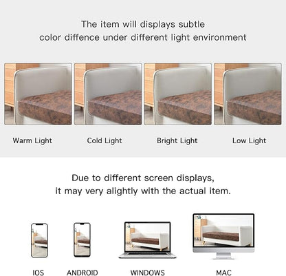 Yates Home PU Leather Couch Sofa Cushion Slipcover Elastic Chair RV Seat Covers Loveseat Sofa Furniture Protector Slip Cover for Seater Replacement Living Room(3 Pieces, Brown)