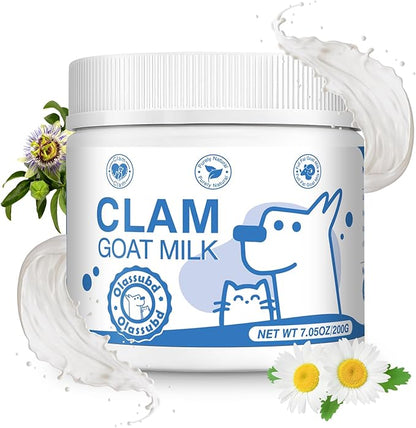 Goat Milk Powder Cat & Dog Calming Pet Goats Milk Calm Treats Anxiety Relief Contains GABA Designed for Pets with Anxiety Stress and Hyperactivity Supports Immune Skin and Bone Health