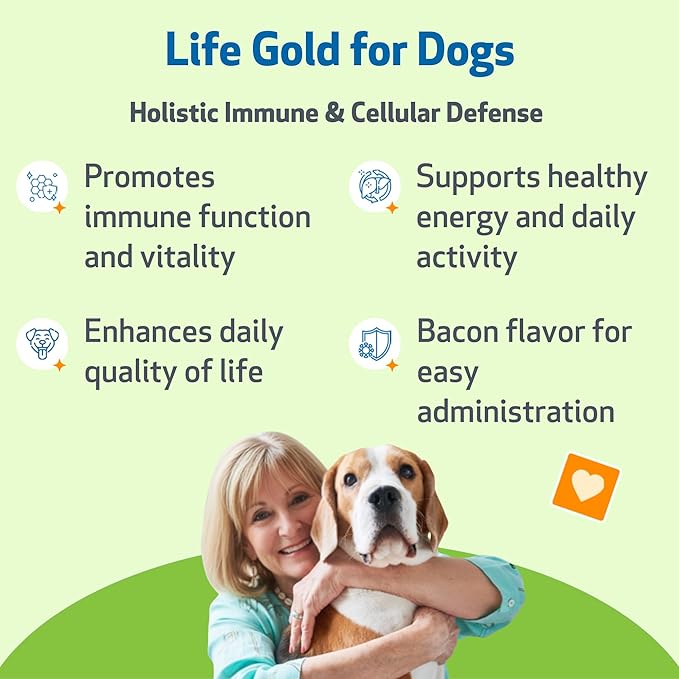 Pet Wellbeing Life Gold for Dogs - Supports Detoxification & Immune System Health with Astragalus & Sheep Sorrel - NASC Certified & Vet-Formulated - 4 oz Liquid Formula