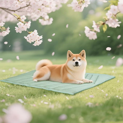Cooling Mat for Dogs, Ice Green 48" X 28" Self-Coolings Foldable Dog Cooling Mat Pet Blanket, Breathable, Washable Cooling Dog Pad for Dogs & Cats, Summer Relief Travel Indoor Washable-B Size