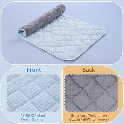 Dog Cooling Mat,Cooling Mat for Dogs, 35"x23" Cats Cooler Pad, Premium Pets Cool Bed for Crate Kennel, Indoor Cats Cool Sleeping Bed, Q-MAX >0.45, Pets Cool Pad for Summer (Large - 35*23 In)