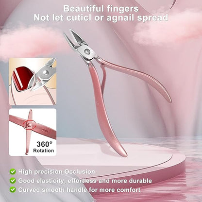Women Manicure kit Professional sat Nail Set kit Pedicure Kit 30 in 1 Nail Clippers for Women Grooming Nail Care kit with Luxurious Travel Case Pink