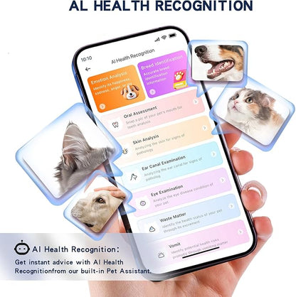 DBDD AI GPS Tracker for Dogs (40lbs+), Real Time Location and AI Health Caer Management, Electronic Fence, Waterproof, iOS and Android Universal（Black）