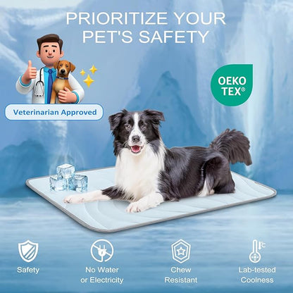 Cozyide Dog Cooling Mat, Extra Large Cooling Mat for Dogs, Reversible Pad for Pet, 40" L x 28" W,Blue