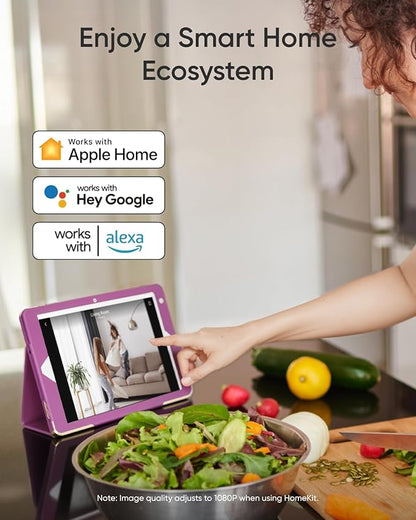 eufy Security 4K Indoor Camera E30,360° Pan Tilt,AI Auto Tracking,Color Night Vision,Pet/Baby/Nanny Monitor with Two-Way Audio,AI Human/Pet Detection,Works with HomeKit, No Monthly Fee, Black