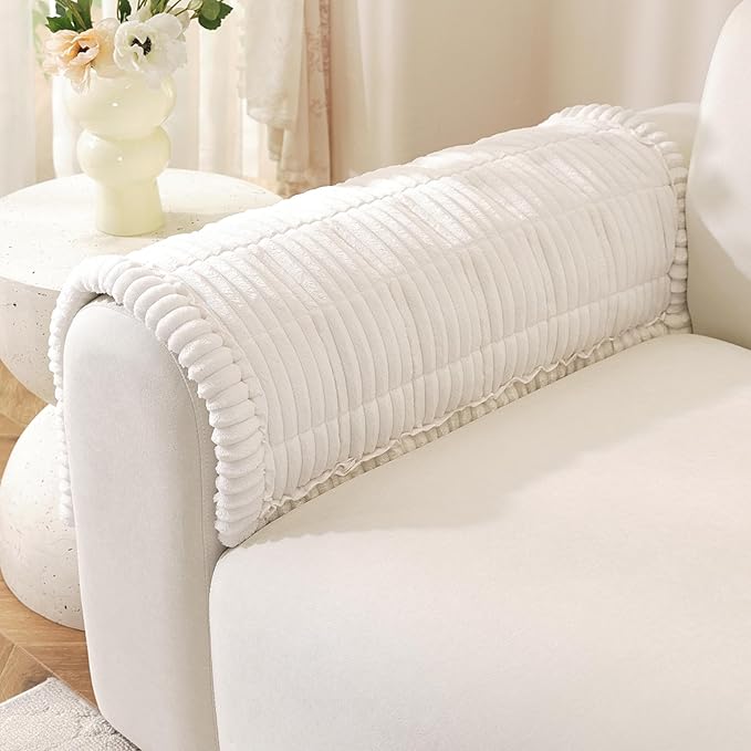 OstepDecor Washable Couch Cover for Dogs, Thick Pet Friendly Sofa Covers, Soft Couch Protector, Paw Cart Sofa Slipcovers, Cushion Protector for Leather, Sectional, Loveseat (20" x 24", White)