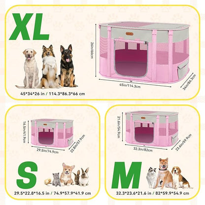 Seiyierr Foldable Pet Playpen - Cat & Puppy Playpen, Travel Dog Crate with Carrying Case, Cat Tent Dog Pen for Outdoor Camping Use