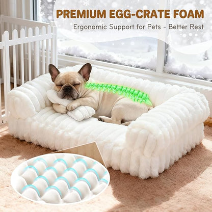 Cat Bed, Cat Beds for Indoor Cats, Winter Self Warming Pet Sofa Bed, Washable Medium Pet Bed for Puppy and Small to Large Kitten with Anti-Slip Bottom, Fits Up to 65lbs Pets