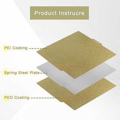 3D Printer Hotbed Plate Flexible PEI Build Surface Double Sided Printer Bed 257.5mm Compatible with Bambu Lab X1 P1P