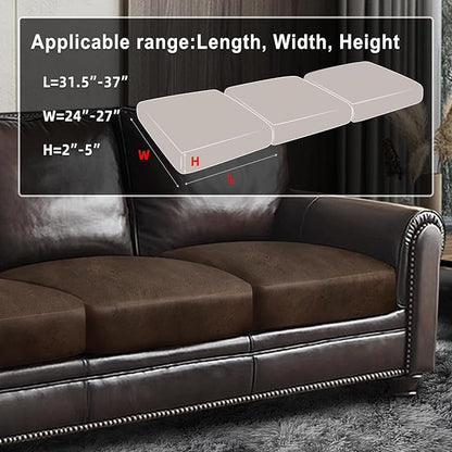 ANARACHON Leather Look Couch Cushion Covers Sofa Seat Slipcovers Sets Couches Furniture Protector for Sectional Armchair Loveseat Pets Kids Stretch Spandex Fabric (3 Cushion XL Sofa, Brown)