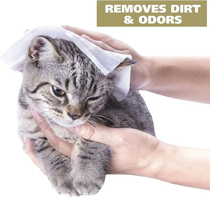 Wahl USA Cat Refresh Cleaning Wipes with Oatmeal Formula to Refresh and Clean Dirty Cats - 50 Count - 820017-500
