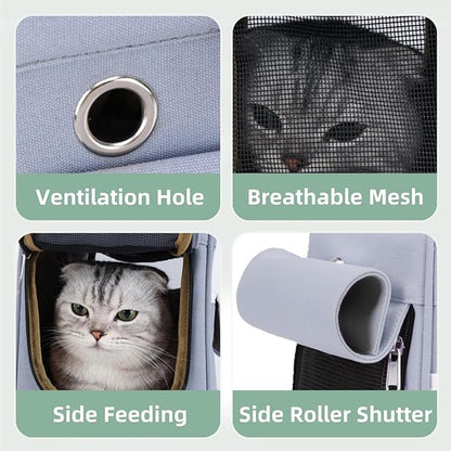 Covzoe Collapsible Pet Carrier, Soft Sided Cat Carrier for Small Cats up to 12 Lbs, Airline Approved Portable Pet Travel Bag with Shoulder Strap, Mesh Top Load Small Dog Carrier Bag for Outdoor