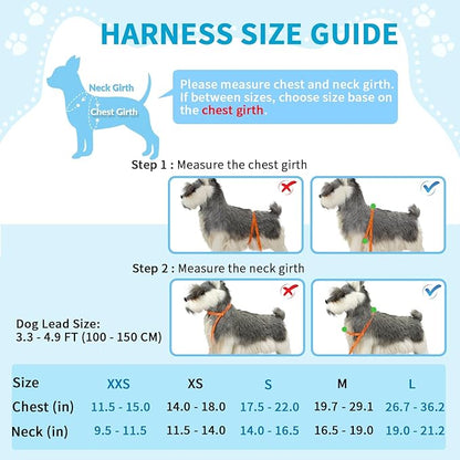 Lukovee No Pull Dog Harness and Leash Set, Soft Padded Small Dog Harness, Neck & Chest Adjustable Reflective Vest Puppy Harness with 4ft Lightweight Anti-Twist Dog Leash for Small Dogs (S, Fuschia)