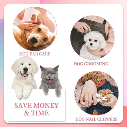 PatiencET Dog Grooming Hammock, Pet Grooming Hammock for Cats & Dogs with Security Strap, Dog Sling for Nail Trimming with Nail Clippers/Trimmer, Nail File, Pet Comb(Pink XS)