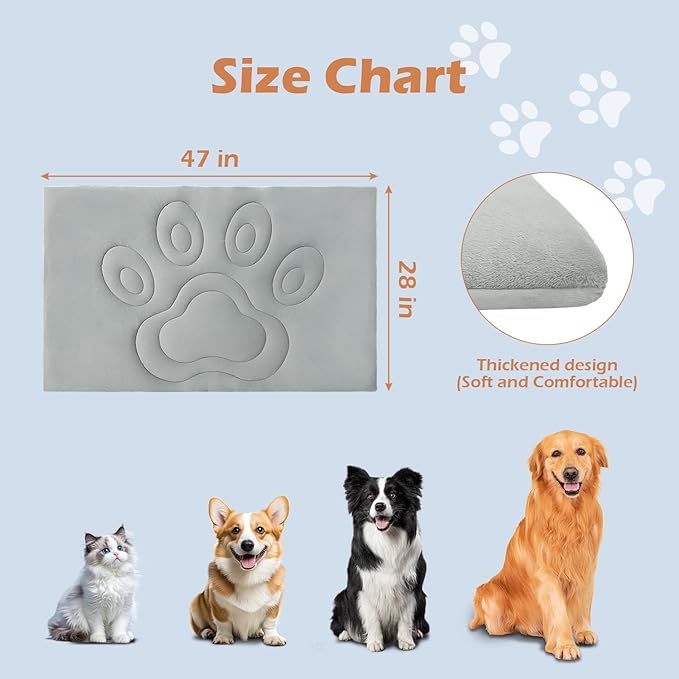 EXPAWLORER Reversible Dog Cooling Mat Large (Cool & Warm) 47”x28” Pet Cooling Mat in Summer & Plush Warm Blanket in Winter,Foldable Thick Bed Pad for Kennel Sofa Floor Crate Car Seat