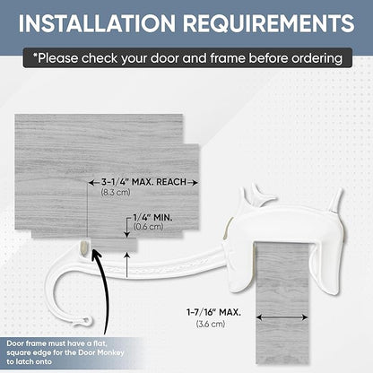 DOOR MONKEY Child Proof Door Lock & Pinch Guard - For Door Knobs & Lever Handles - Easy to Install - No Tools or Tape Required - Baby Safety Door Lock For Kids - Very Portable - Great for Dogs & Cats