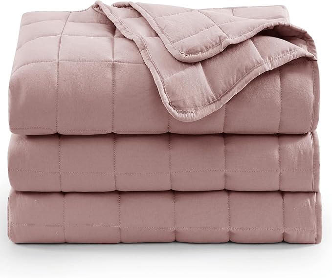 Casa Platino Premium Microfiber Down Alternative Quilted Blanket - Lightweight All Season Twin Size - Sepia Rose