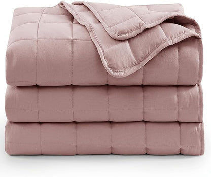 Casa Platino Premium Microfiber Down Alternative Quilted Blanket - Lightweight All Season Twin Size - Sepia Rose