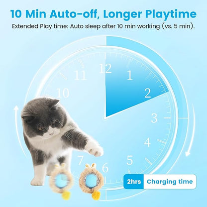Interactive Cat Toys, Automatic Cat Play Hunting Mat Toy, Motion Activated Fast Moving Ball Hide and Seek for Indoor Enrichment Exercise, Animal Squeaky, 28 Inch Mat, 3 Tails