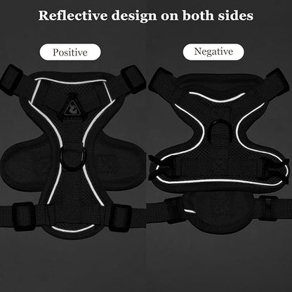Wanheart cat Chest Harness and Leash, Anti-Escape Adjustable Soft mesh cat Leash and Chest Harness Set for All Types of Cats cat Vests (Grey, 11.02-16.5lb)