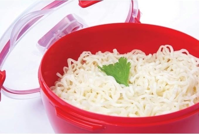Sistema 1109ZS Microwave Collection Noodle Bowl Red,(Pack of 4)