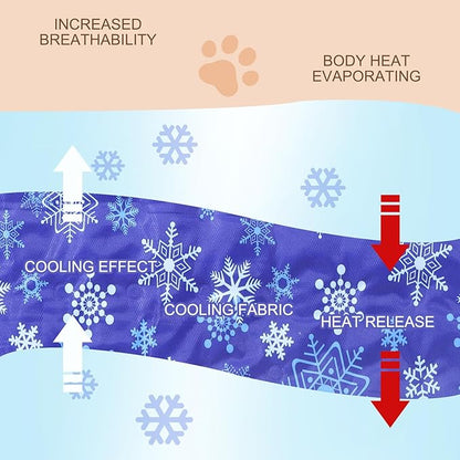 Drydiet Cooling Pad Mat for Sleep Cooling Mattress Pad Gel for Bed, Relieve Pain, Summer Hot Flashes, Adult, Pets, No Water or Electricity Required(Snowflake,Blue,White,60 x 20 Inch)