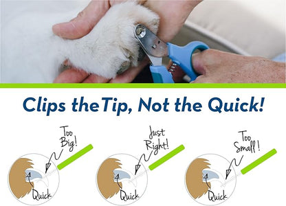 Zen Clipper Pet Nail Clipper for Cats – Cat Nail Clipper for Safer Grooming and Nail Care - Clean, Quiet, and Easy-to-Use Stainless Steel Cat Claw Trimmer - (1.5mm Hole)