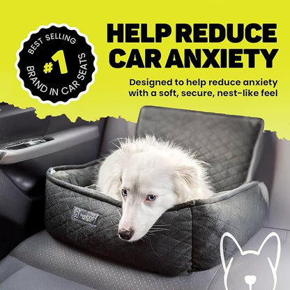 NANDOG Dog Car Seat in Charcoal Gray - Ultra Soft Plush Fabric for - Secure & Modern Design - Perfect for Small/Medium Dogs