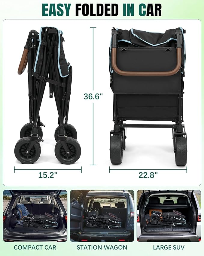 Snagle Paw Extra Large Dog Stroller,Wagon Cart for Medium Large Dogs up to 200lbs | All Terrain Foldable Pet Stroller with Ramp & Tailgate (Extra Space), Adjustable Handle & One-Step Brake