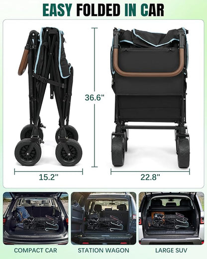 Snagle Paw Extra Large Dog Stroller,Wagon Cart for Medium Large Dogs up to 200lbs | All Terrain Foldable Pet Stroller with Ramp & Tailgate (Extra Space), Adjustable Handle & One-Step Brake