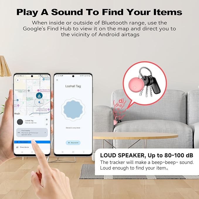 Air Smart Tag Tracker for Android, Google Android Tag Tracker Work with Google Find My Device (Find Hub), Key Finder/Luggage Tracker/Item Locator (Macaroon, 4 Pack)