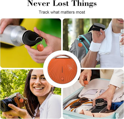 Air Tracker Tag, [MFi Certified] Smart Tag, Pet Bluetooth Tracker for Apple Find My, IP68 Waterproof,Replaceable Battery, Key Finder and Item Locator for Keys, Bags, Pets, Wallet (iOS Only)-Orange