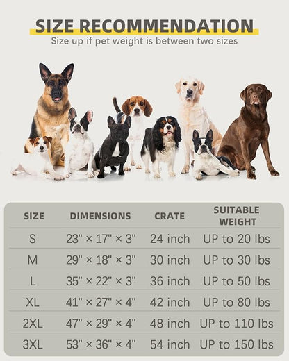 NUPIDA Orthopedic Dog Beds for Extra Large Dogs Waterproof Pet Kennel Pad with Removable Washable Cover and Non-Slip Bottom, 47x29 Inch, Pink