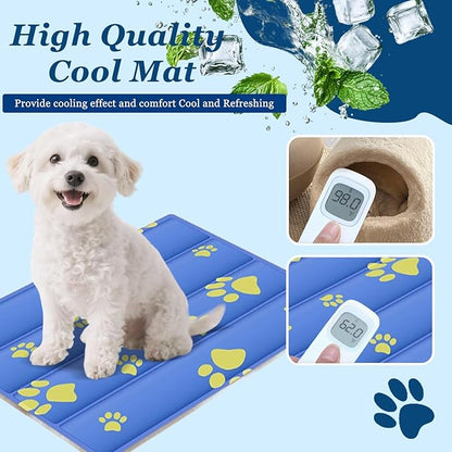 2025 Pet Cooling Mat for Dogs - 23.6"x17.7" Large Dog Cooling Pad, Non-Slip Kennel Bed Mats for Summer, Washable Cool Pet Mat for Cats/Dogs