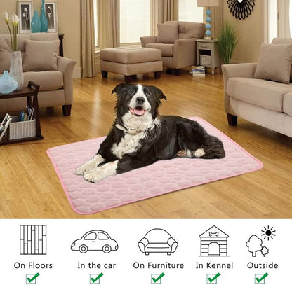 2026 Upgraded Dog Cooling Mat Large Cooling Pad-Q-Max>0.4 Summer Pet Bed for Dogs Cats Kennel Pad with Chill Cool Fiber,Breathable Portable Pet Self Cooling Blanket Machine Washable,22"x28"