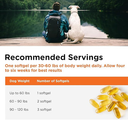 Nutri-Vet Fish Oil Supplement for Dogs, Omega 3, Fish Oil for Dogs, Pet Supplies, Pet Vitamins and Supplements, EPA DHA Formula, Puppy Vitamins, Shed Control, New Puppy Essentials, 100 Count