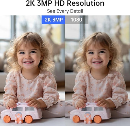 2.4&5GHz WiFi Indoor Security Camera,2K/3MP Camera for Home Security, 355° Pan/Tilt Pet Cam, IR Night Vision Baby Monitor, 2-Way Audio, Motion Tracking, Cloud & SD Card Storage