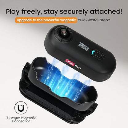 4K UHD Dog& Cat Pet Camera Collar, Video Recorder with Phone App View, Outdoor & Indoor POV Action Cam for Small and Medium-Size Dogs(White - Pink Waterproof Collar - M, 64g)