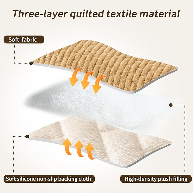 Couch Covers for Dogs Washable, Velvet Dog Couch Cover Protector, Fuzzy Plush Pet Sofa Cover for 3 Cushion Couch, Sofa Covers for Pets(1PC,Light Brown,27.6"x82.7",3 Seater Sofa Pad Cover)