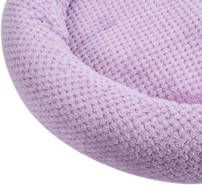 WONDER MIRACLE Fuzzy Deluxe Pet Beds, Super Plush Dog or Cat Beds Ideal for Dog Crates, Machine Wash & Dryer Friendly (24" x 24", Lavender)