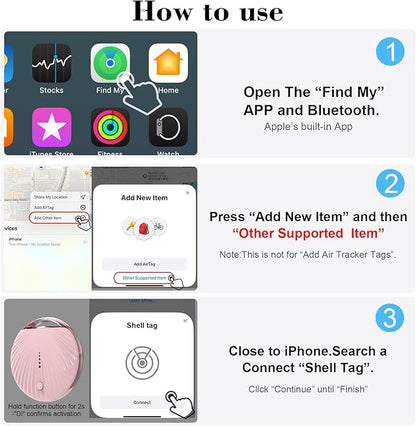 Air Tracker Tag, [MFi Certified] Smart Tag, Pet Bluetooth Tracker for Apple Find My, IP68 Waterproof,Replaceable Battery, Key Finder and Item Locator for Keys, Bags, Pets, Wallet-Pink