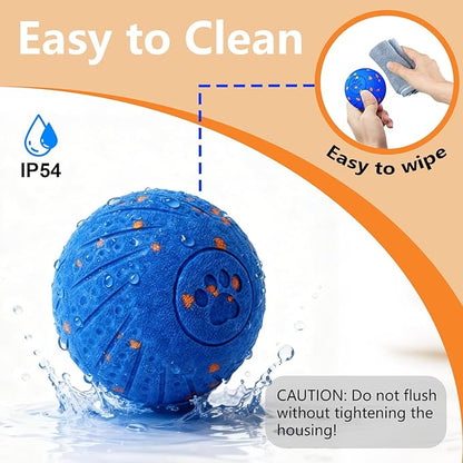 Interactive Dog Toys: Smart Dog Ball – Auto-Bounce, Vibrating & Jumping Action! Durable Duraspin Design for Aggressive Chewers. Rechargeable & Long-Lasting, Keeps Dogs Busy and Entertained Blue.