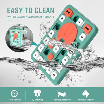 FOXMM Dog Puzzle Toys,Interactive Treat Puzzle Dog Toy for IQ Training & Mental Stimulating,Treat Puzzle Dispensing with Squeaky Design for Large Medium Smart Dogs