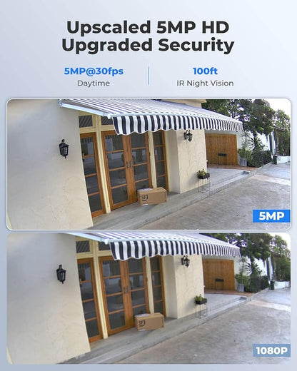 REOLINK 5MP Security PoE IP Camera, Person/Vehicle/Pet Detection, Time-Lapse, 100ft IR Night Vision, Work with Smart Home, Support 512GB SD Card, Surveillance Outdoor Indoor, RLC-510A