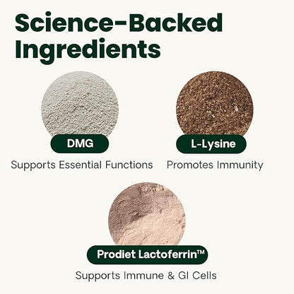 VetriScience Ultimate Strength Lysine Immunity Health Powder for Cats & Kittens, Supplement for Allergy & Nasal Support, Sneezing, Runny Nose & Watery Eyes, Chicken & Cheese Flavor, 60 Count -New Look